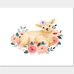 Floral Lamb Posters and Art